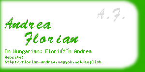 andrea florian business card